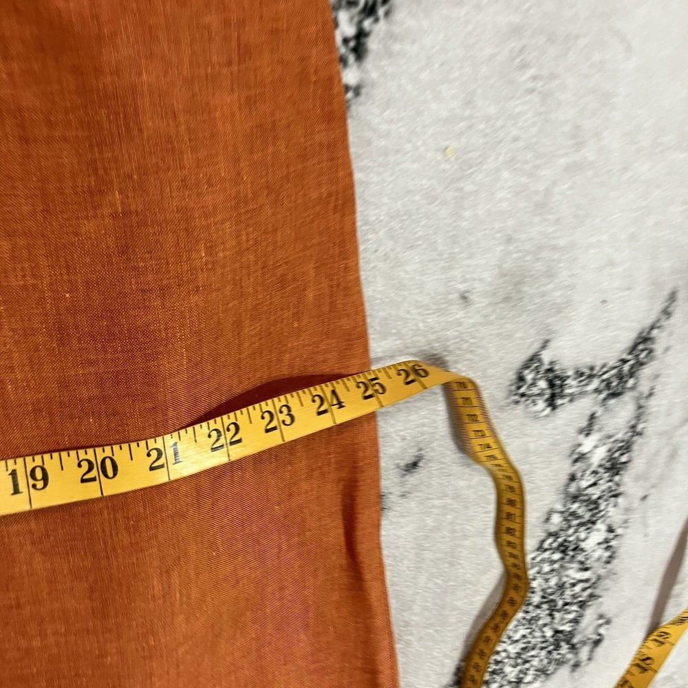 Company Ellen Tracy Linen Button Front Midi Skirt Orange Rust Womens Size 16 - Picture 8 of 16